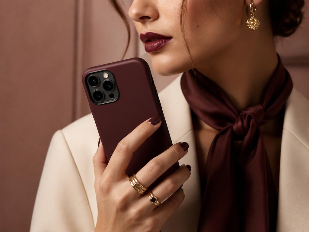 Elegant woman holding her phone
